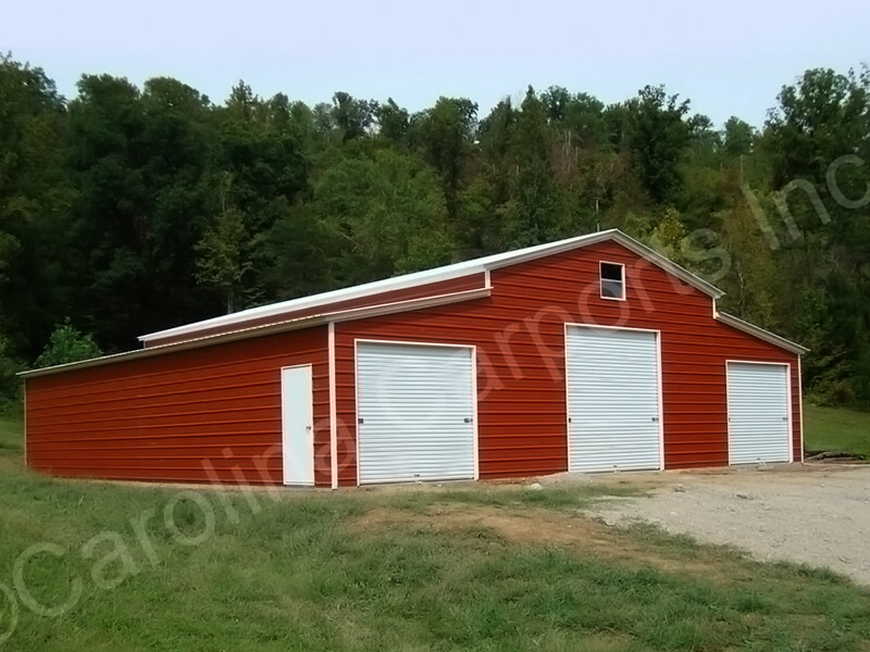 Vertical Roof Carolina Barn Fully Enclosed-316