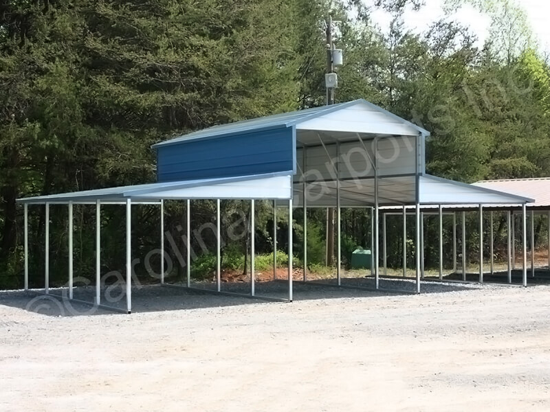 Boxed Eave Roof Carolina Barn With Gables-322