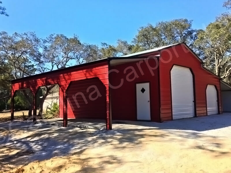 Boxed Eave Carolina Barn With Three Lean To's-326