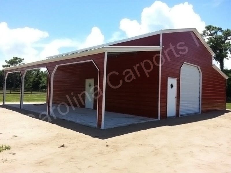 Vertical Roof Carolina Barn with Side Entry's-328