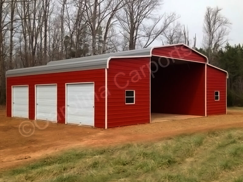 Regular Roof Horse Barn With Lean To's-304