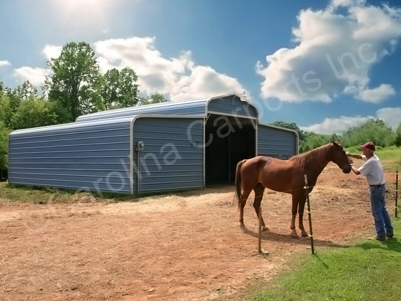 Horse Barn with Horizontal Gable Ends-306