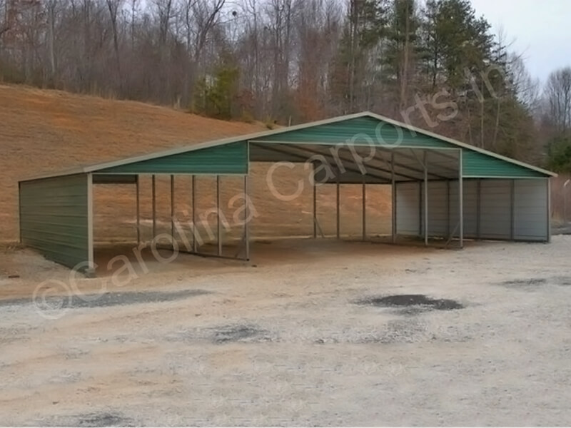 Seneca Barn with Sides Closed on Lean To's-341