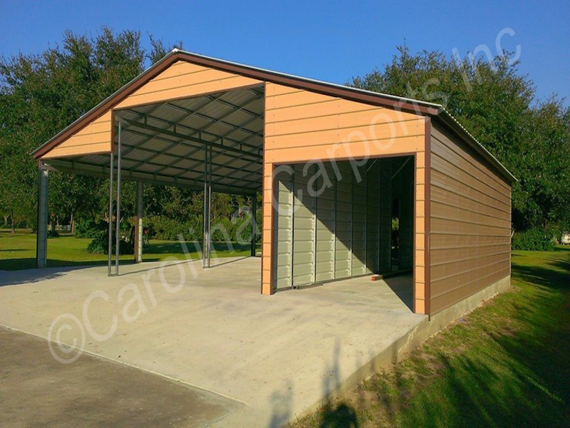 Barn with One Fully Enclosed Lean Too-378