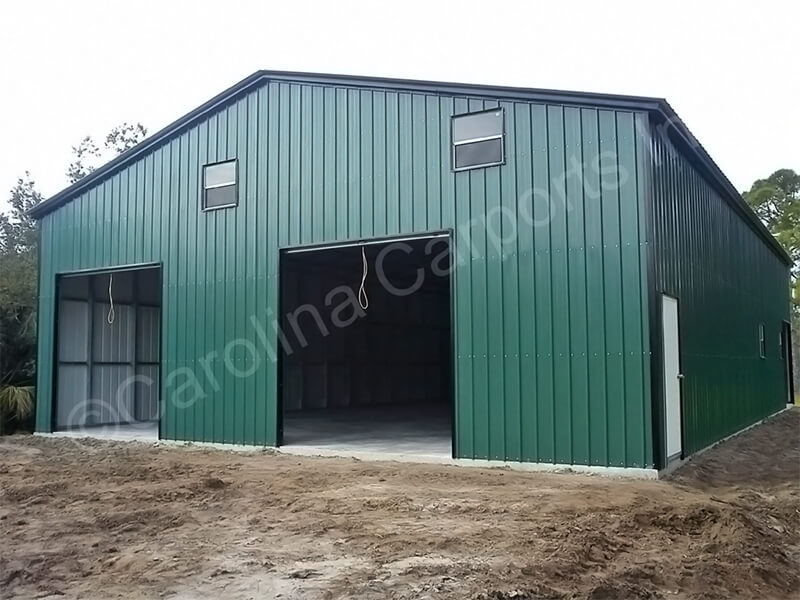 Fully Enclosed Garage with Two Garage Doors-347