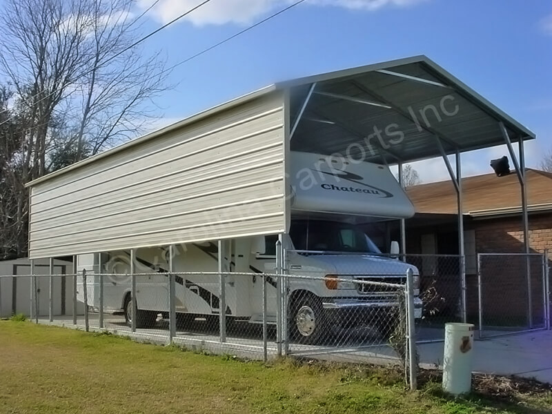RV Carport Boxed Eave Style Two Panels-255