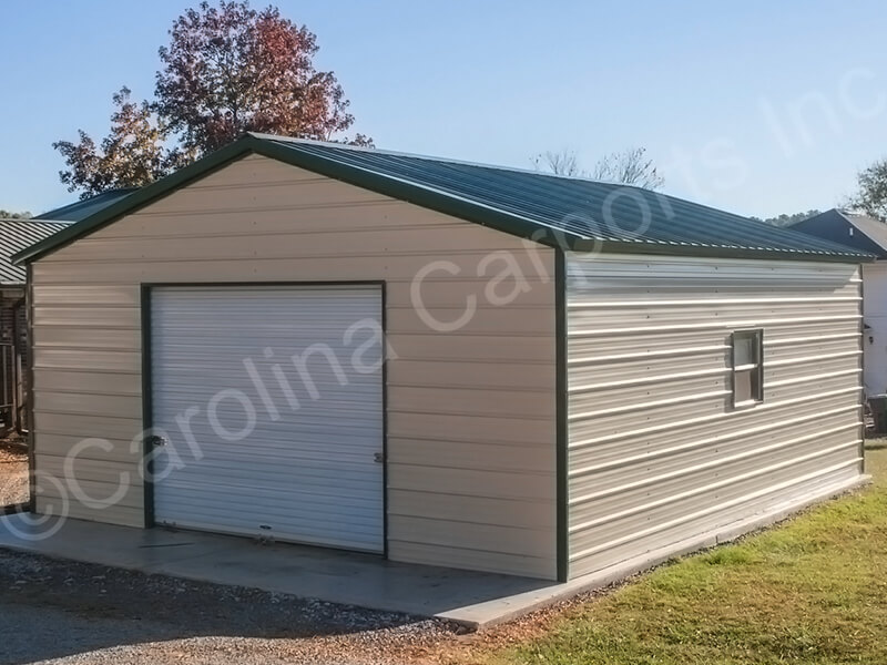 Vertical Roof Style Fully Enclosed Garage-278