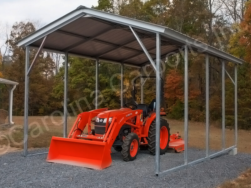 Vertical Roof Carport with 4' Braces-272