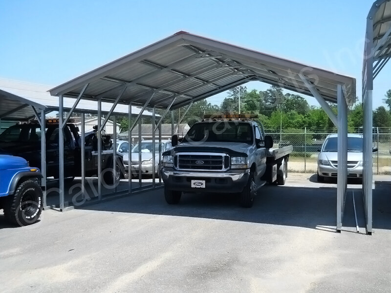 Vertical Roof Style 2 Car Carport-275