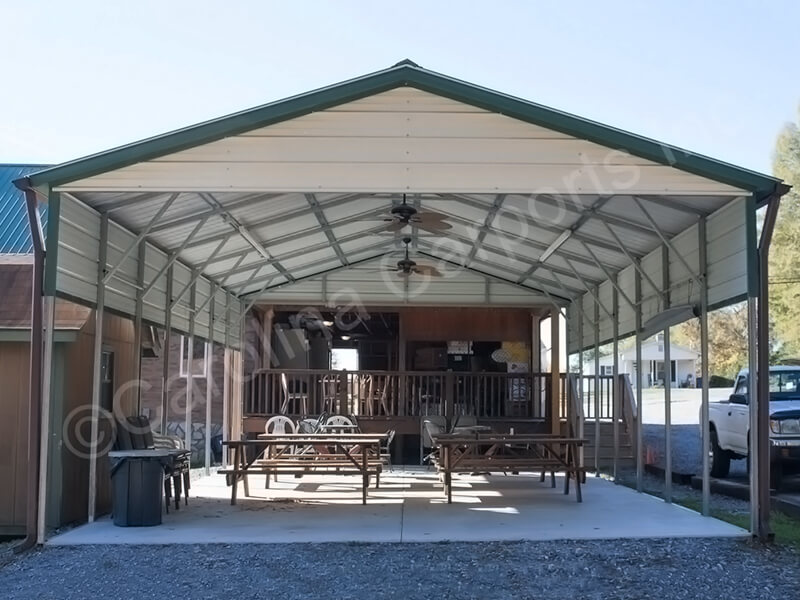 Vertical Style Carport and One Panel-282