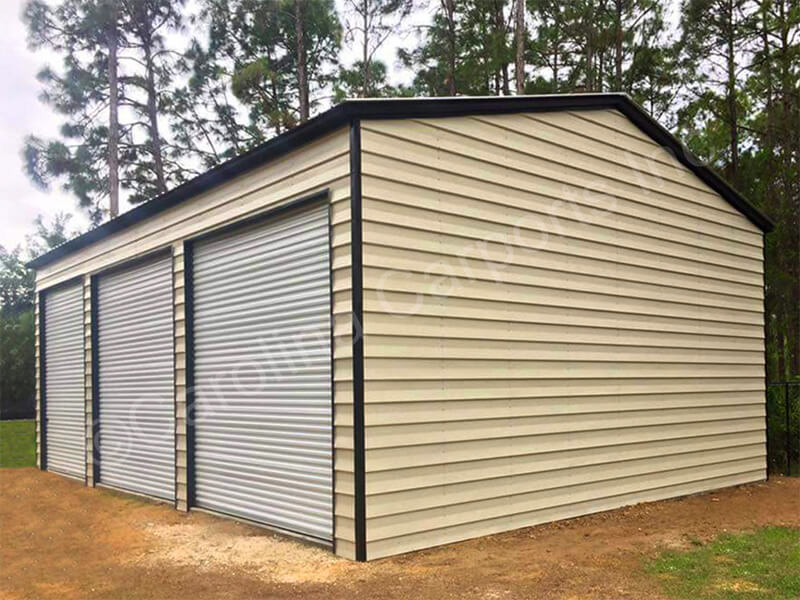 Vertical Roof Triple Wide Lap Sided Building-295